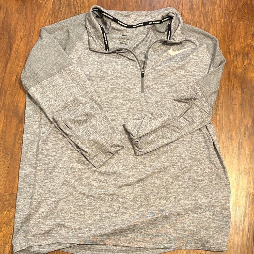 Nike Heather Gray Quarter-Zip Top